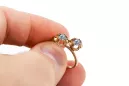 Vintažinis stilius Žiedas Žirkoniai Originalus 14k rožinio aukso vintage vrc266r